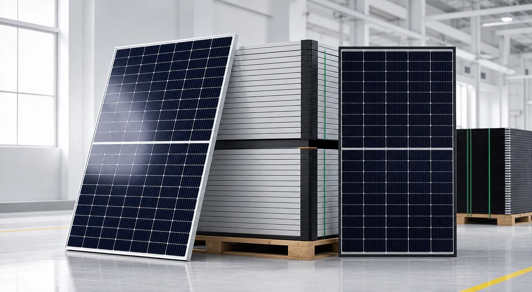 Mono solar panels prepared for export